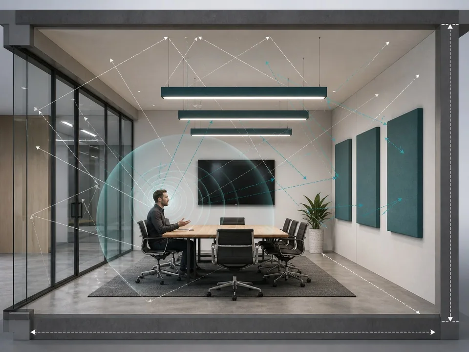How to calculate acoustic treatment requirements using RT60 and room absorption