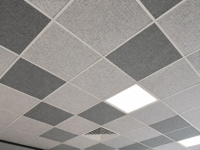 PET acoustic ceiling tiles existing t grid