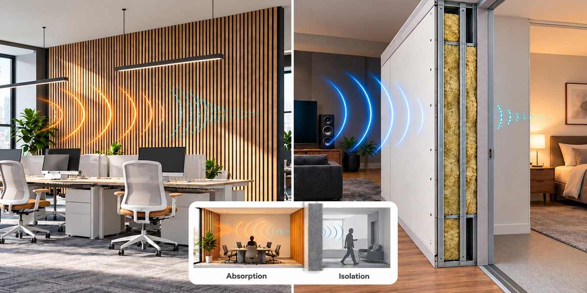 Sound absorption and isolation Sound absorption and isolation