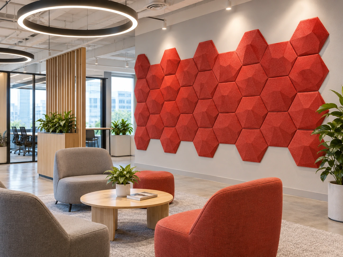 acoustic-panels-collaboration-area decorative acoustic wall panels in an office collaboration area